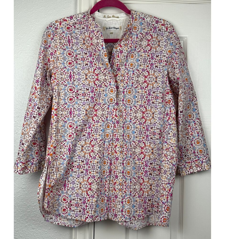 Le Sarte Pettegole Mosaic Blouse IT 44 Made in Italy Boho Resort